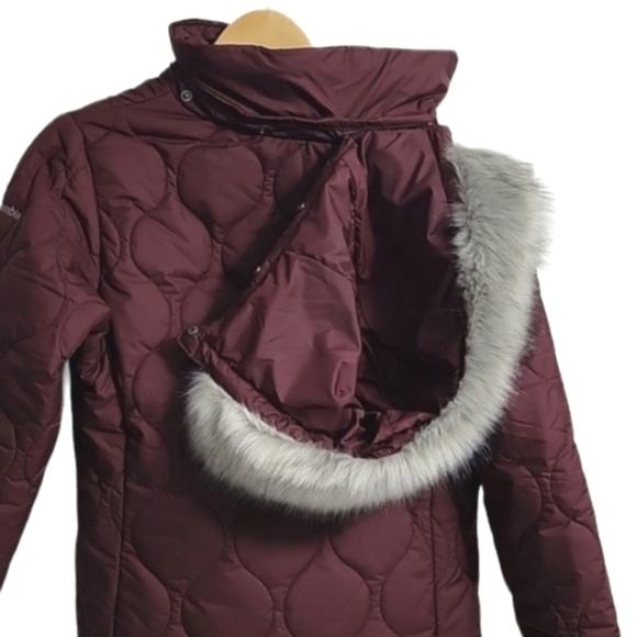 Columbia Jacket Quilted Water Resistant Winter Coat Removable Hood sz S - Picture 5 of 10